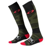 O'NEAL | Calzini Motocross Mountainbike | MTB Downhill Freeride | Assorbimento del sudore, zona tallone e suola rinforzata | Pro MX Sock COVERT | Unisex | Adulto | Nero Verde | Taglia unica