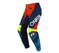 ONeal Element Shocker S25, pantaloni tessili per bambini 26 (12/14) male Blu Scuro/Arancione/Giallo Fluo/Blu