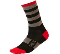 O'NEAL Stripe V.24 Calzini, Nero, Grigio, Rosso, 43-46 Unisex-Adulto
