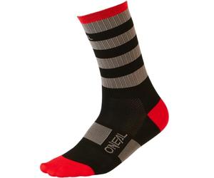 O'NEAL Stripe V.24 Calzini, Nero, Grigio, Rosso, 43-46 Unisex-Adulto