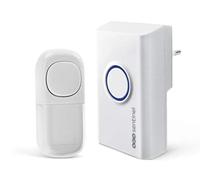 OneBell 80 Eco - Campanello senza fili con alone luminoso e 36 melodie | CSF0092 OneBell 80 Eco, cordless 80 m, senza batterie, IP55, pulsante, spina di alimentazione, senza batterie