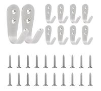 ONEBO 10Pezzi Ganci Appendiabiti da Parete, Ganci da Parete in Metallo, Ganci Muro, adatto per bagno, cucina, soggiorno, camera da letto, studio, ufficio, armadio, porta, o altro luogo(Argento)
