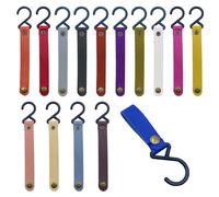 ONEBO 15 Pezzi Ganci In Pelle a S,Ganci a S in pelle multifunzione,Gancio multifunzione con passante in pelle,per appendere, gancio da campeggio, asciugamani, cucina(15 colori)