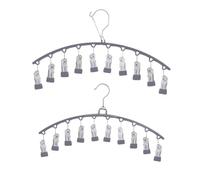 ONEBO 2 Pezzi Stendipanni in Acciaio Inox, Clip per calzini in Lavatrice, Clip per calzini curva, per Asciugare, Vestiti Biancheria Intima, Asciugamano