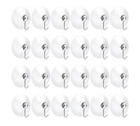 ONEBO 24 Pezzi Ganci a ventosa,Ganci da parete con ventosa di aspirazione,piccole ventose in plastica,per bagno e cucina(La capacità di carico è di 2 kg)