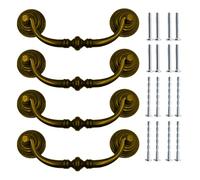 ONEBO 4 Pezzi Maniglie per Armadi da Cucina, Maniglie per Mobili, Maniglie per Armadi da Camera da Letto, Adatte Per Mobili da Cucina, Comodini, Cassettiere, Armadi (Colore Ottone)
