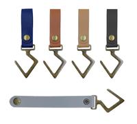 ONEBO 5 Pezzi Ganci In Pelle a S,Gancio a triangolo in metallo in pelle multifunzione,Gancio multifunzione con passante in pelle,per appendere, gancio da campeggio, cucina(5 colori)