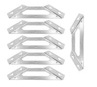 ONEBO 6 Pezzi Supporti Triangolari a Forma di Angolo, Staffe Angolari Squadrette Triangolari, Connettori Angolari in Acciaio Inox, Staffe, per Armadi, Tavoli, Sedie, Mobili (Senza viti)