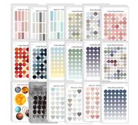 ONEBO 72 Fogli Etichette Adesive Colorate stickers,étiquette de couleur,Adesivi Rotondi,l'aula,il calendario,l'album fotografico,la busta(18 Stile x 4 fogli)