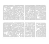 ONEBO 8 Pezzi Natale Stencil per Bambini Pittura,Stencil per pittura natalizia,Stencils di Riutilizzabili,per Decorazione Natalizia DIY,Bello Regali Natale