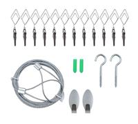 ONEBO Clip per memo in filo metallico, espositore per appendere foto con 12 clip per foto, clip in metallo a forma di diamante, per appendere foto, appunti, cartoline e memo