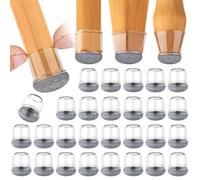 ONEBOOM 32 Pezzi Gommini per Sedie Rotondi con Feltrini,Medio Trasparenti Feltrini Silicone,Copri Piedini per Mobili Elevata Elasticità,Tappi per Antirumore(Fit:19-28mm)