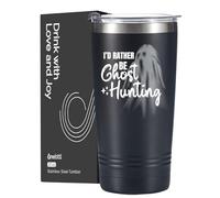 Onebttl Regali di caccia ai fantasmi per uomini e donne, con scritta "I'd Rather Be Ghost Hunting", regalo di compleanno per cacciatori di fantasmi, amanti dei fantasmi, figlie, figli, in acciaio