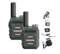 Onecandforal Walkie Talkies, Waterproof & Shock Resistant Walkie, Rechargeable Portable Communication Devices for Outdoor Work, Hiking, and Travel (Army Green,2pcs)