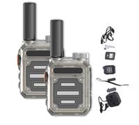 Onecandforal Walkie Talkies, Waterproof & Shock Resistant Walkie, Rechargeable Portable Communication Devices for Outdoor Work, Hiking, and Travel (Transparent,2pcs)