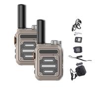 Onecandforal Walkie Talkies, Waterproof & Shock Resistant Walkie, Rechargeable Portable Communication Devices for Outdoor Work, Hiking, and Travel (Khaki,2pcs)