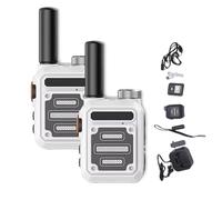 Onecandforal Walkie Talkies, Waterproof & Shock Resistant Walkie, Rechargeable Portable Communication Devices for Outdoor Work, Hiking, and Travel (White,2pcs)