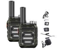 Onecandforal Walkie Talkies, Waterproof & Shock Resistant Walkie, Rechargeable Portable Communication Devices for Outdoor Work, Hiking, and Travel (Camo Green,2pcs)