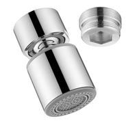 ONECE Aeratore Girevole a 360° per Rubinetto con 2 Modalità, con Adattatori per Filettatura Interna M22 e M24, Aeratori Esteso con Filtro Antispruzzo per Rubinetti da Cucina e da Bagno, Cromata