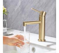 ONECE Rubinetto Bagno Lavabo, Miscelatore Monocomando Oro | Rubinetti in Acciaio
