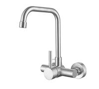 ONECE Rubinetto Cucina a Muro, Miscelatore a Parete, Distanza Fori di Montaggio 11 cm, Rubinetti Monocomando per Lavello Girevole a 360°, Aeratore Rimovibile, Acciaio Inox 304