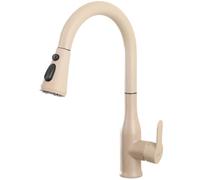 ONECE Rubinetto Cucina Farina D'avena, con Doccetta Estraibile a 3 Modalità, Miscelatore Monocomando Lavello Girevole a 360°, Rubinetti Estensibile, Acciaio Inox 304, Acqua Fredda e Calda