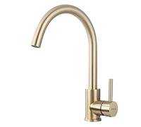 ONECE Rubinetto Cucina Oro, Miscelatore Monocomando con Beccuccio Girevole a 360°, Rubinetti per Lavello con Bocca Alta, Acqua Fredda e Calda, Aeratore Rimovibile, Acciaio Inox 304