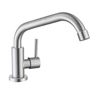 ONECE Rubinetto da Cucina Solo Acqua Fredda, Rubinetti Monocomando Lavello Girevole a 360°, Acciaio Inox 304, Aeratore Rimovibile, Spazzolato