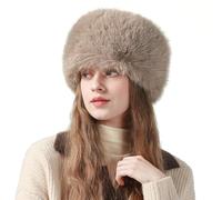 OneChance Berretto invernale da donna, caldo, in pelliccia sintetica, morbido cappello a secchio, per attività all'aria aperta, cachi, 54/58 cm