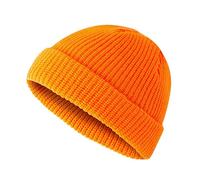 OneChance Berretto lavorato a maglia per uomo e donna, morbido berretto invernale, caldo, berretto unisex per inverno e autunno, Colore: arancione., 56/58 IT