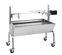 oneConcept 2-in-1 Kit Arrosto e Barbecue Elettrico Portatile, Barbecue Grill con Ruote e Posacenere, Barbecue con Griglia in Acciaio Inossidabile da Giardino, Barbecue da Terrazzo, Campeggio, Balcone