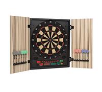 OneConcept - Dartmaster 180 Macchina automatica per freccette, bersaglio elettronico, bersaglio per un massimo di 8 giocatori, avversario virtuale, display LED, 12 freccette, nero