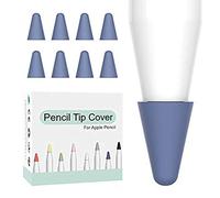 OneCut 8 pz silicone matita pennino/punta tappo protettivo per disegno silenzioso, compatibile per Apple Pencil 1/2nd sostituzione pennino antiscivolo per scrittura/punta Protector (blu)