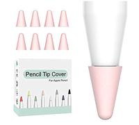 OneCut 8 pz Silicone Matita Pennino/Tip Protector Cap per Disegno Silenzioso Compatibile per Apple Pencil 1/2nd Sostituzione Antiscivolo Pennino Scrittura Protector (Rosa)