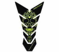 ONEDESIGN Tankpad black EDITION skull 2 giallo fluorescente