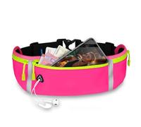 ONEFLOW Active Pro - Cintura da corsa per Fairphone 5, con 3 scomparti, traspirante, per sport, per jogging, cellulare, impermeabile, per corsa, colore: Rosa caldo