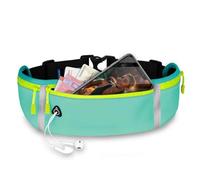 ONEFLOW Active Pro - Cintura da corsa per Fairphone 5, con 3 scomparti, traspirante, per sport, per jogging, cellulare, impermeabile, per corsa, colore: Blu