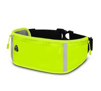 ONEFLOW Active Pro - Cintura da corsa per Samsung Galaxy A34 5G, con 3 scomparti, traspirante, per lo sport, per il jogging, il cellulare, impermeabile, per la corsa, colore: Verde