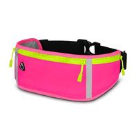 ONEFLOW Active Pro - Cintura da corsa per Samsung Galaxy A54 5G, con 3 scomparti, traspirante, per sport, per jogging, cellulare, impermeabile, per corsa, colore: Rosa caldo