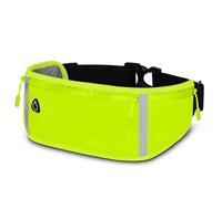 ONEFLOW Active Pro - Cintura da corsa per Samsung Galaxy A55 5G, con 3 scomparti, traspirante, per lo sport, per il jogging, il cellulare, impermeabile, per la corsa, colore: Verde