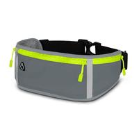 ONEFLOW Active Pro - Cintura da corsa per Telekom T Phone 2, con 3 scomparti, traspirante, per sport, per jogging, cellulare, impermeabile, per corsa, colore: Grigio