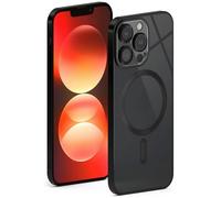 ONEFLOW Aura Case per iPhone 12 Pro Custodia Compatibile con MagSafe, Custodia con Protezione per Fotocamera, Custodia per Ricarica Senza Fili Induttiva, Custodia in Silicone Trasparente, Nero