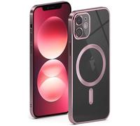 ONEFLOW Aura - Custodia per Apple iPhone 12, compatibile con MagSafe, con protezione per fotocamera, custodia protettiva per ricarica wireless induttiva, in silicone trasparente, rosa