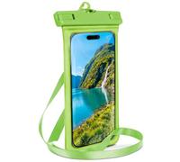 ONEFLOW Beach Bag per Google Pixel 10a, custodia impermeabile con touch e fotocamera finestra, custodia subacquea per viaggi, nuoto con cinturino e nastro per tracolla, verde
