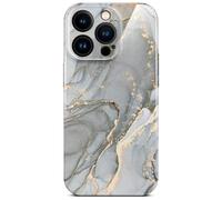 ONEFLOW Bliss - Cover per Apple iPhone 15 Pro, effetto marmorizzato, con protezione per fotocamera, motivo marmorizzato, colore: Grigio oro