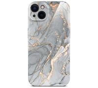 ONEFLOW Bliss - Cover per iPhone 15, effetto marmorizzato, con protezione per fotocamera, motivo marmorizzato, colore: Grigio oro
