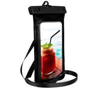 ONEFLOW Borsa da spiaggia per Doogee X95 impermeabile con touch e fotocamera finestra, custodia subacquea per viaggi, nuoto con cinturino e nastro per tracolla, colore: nero