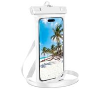 ONEFLOW Borsa da spiaggia per Realme C71, custodia impermeabile con touch e finestra per fotocamera, custodia subacquea per viaggi e nuoto, con cinturino e cordino per appendere, bianco