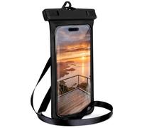 ONEFLOW Borsa da spiaggia per vivo V70 5G, custodia impermeabile con touch e finestra per fotocamera, custodia subacquea per viaggi, nuoto, con cinturino e cordino per appendere, nero