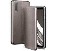 ONEFLOW Business Case per Samsung Galaxy A7 (2018), custodia pieghevole con funzione di supporto, custodia a libro sottile, in pelle PU, con scomparto per carte di credito, custodia protettiva a 360